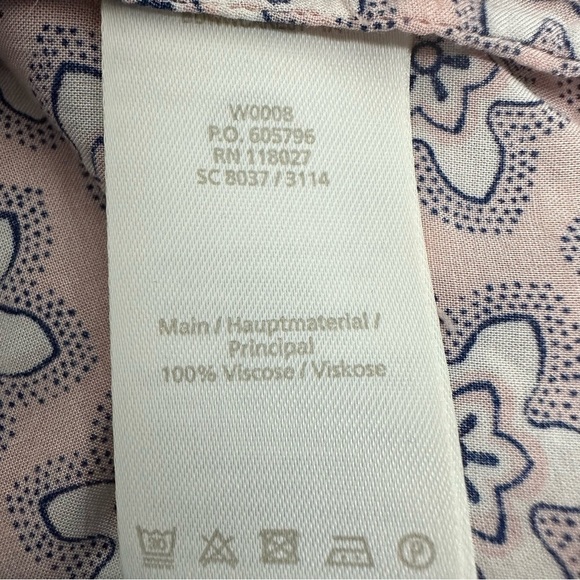 Boden Women's Size 4 Pink & Blue Floral Peasant Blouse Top - Picture 9 of 11